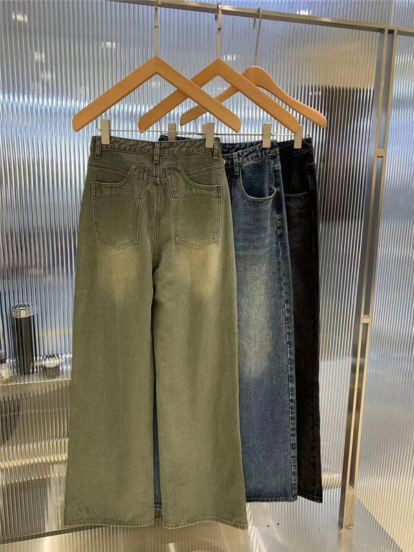 New in autumn!【O NOT 1】Korean wide leg mopping jeans N880# LSW