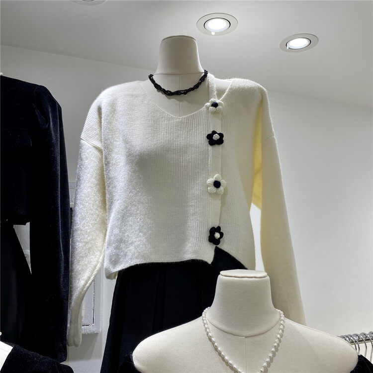 New in autumn!【U.ME】Korean version of sweet flower knitted sweater 032# HJY