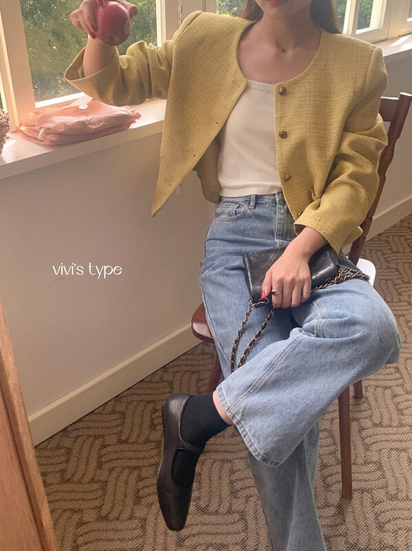 New in autumn!【VIVIS TYPE】Small fragrant texture double pocket design short coat 7661# HJY
