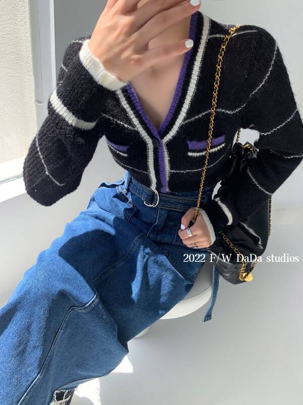 New in early autumn! [DADA] V-neck single-breasted fashion knitted cardigan 5070# ZXL