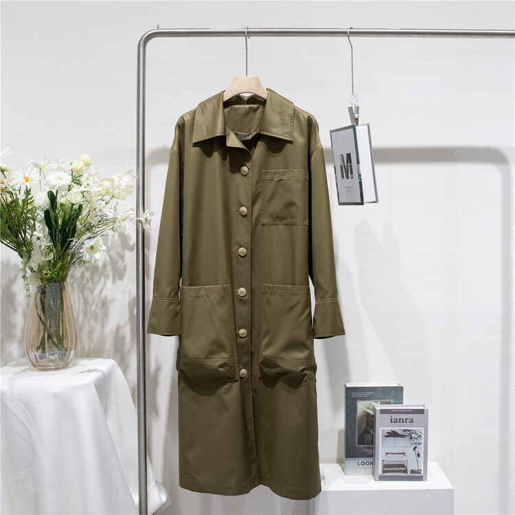 Autumn is new! [DAZZI Daji] pocket design single-breasted trench coat (with belt) 968# JJ