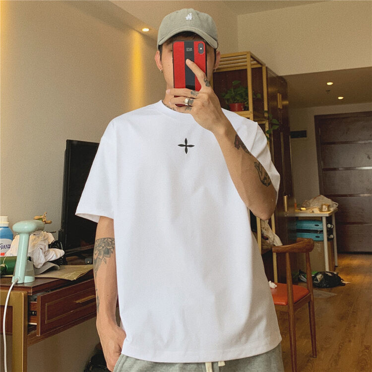[TPY] Niche trend cross print short-sleeved T-shirt T9167# CLS