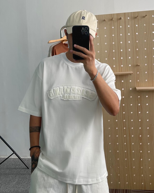 Original price 73.32! [TPY] Korean flocking alphabet round neck short-sleeved T-shirt 6125# CLS
