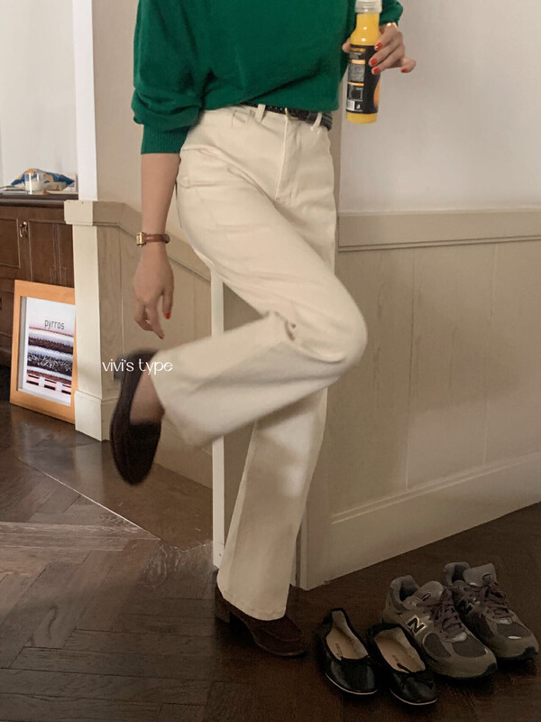New in autumn!【VIVIS TYPE】Korean version slim straight stretch jeans YS1-9672# HJY