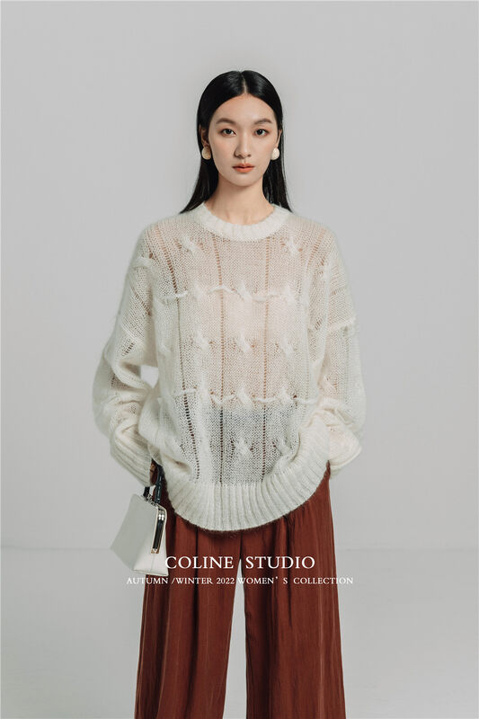New in early autumn! [COLINE] Korean version of the round neck solid color warm sweater 2416# HYY