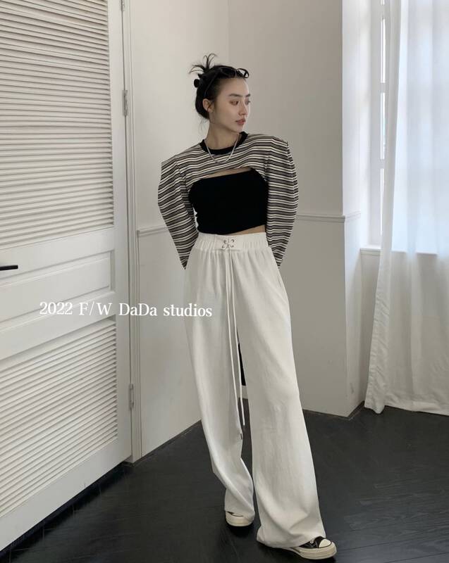 New in early autumn! [DADA] Strap fashion straight casual pants 6690# ZXL