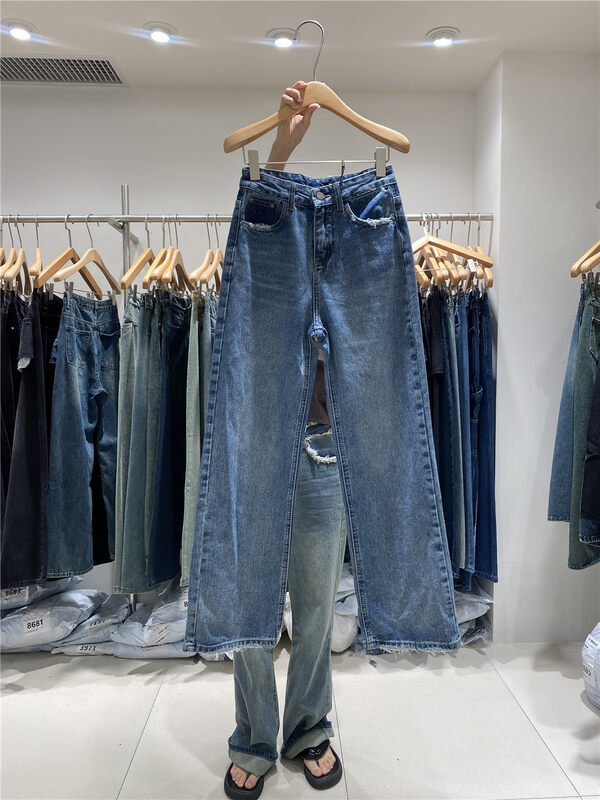 New for Autumn!【O NOT 1】High waist slim and versatile straight jeans N849# LSW