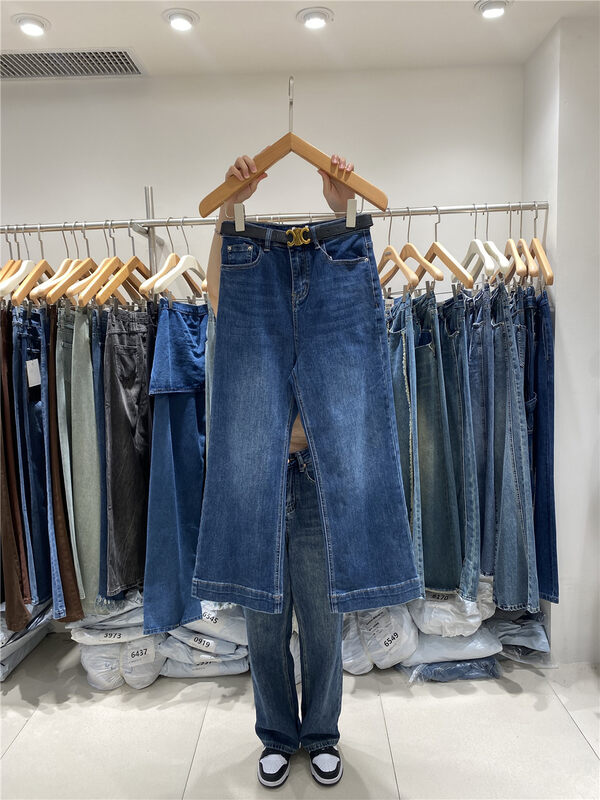 New in autumn!  【O NOT 1】Casual Simple Loose Slim Slim Washed Jeans (Without Belt) N788# LSW