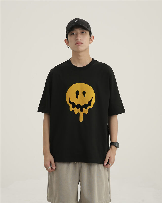 [TPY] Funny face all-match Western style short-sleeved T-shirt T1001# CLS