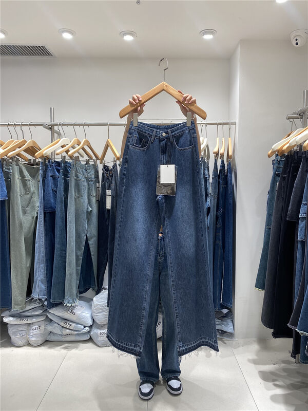 New in autumn!  【O NOT 1】Casual simple high-waisted slim wide-leg mopping jeans N807# LSW