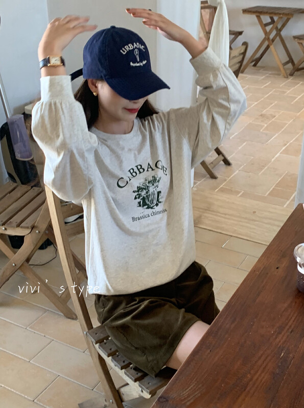 New in early autumn! [VIVIS TYPE] Korean version of casual printing age-reducing long-sleeved T-shirt 9505# HJY