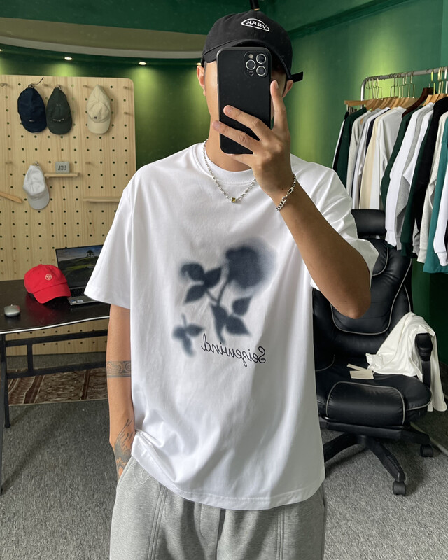 [TPY] Round neck niche print fashionable short-sleeved T-shirt 6199# CLS