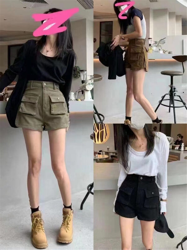 【O NOT 1】Fashionable and slim casual shorts with pockets N389# LSW