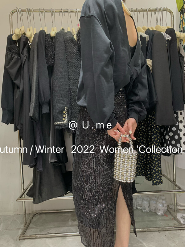 Early autumn new style! [U.ME] temperament backless sweater (with chain detachable) YS1-68003# HJY
