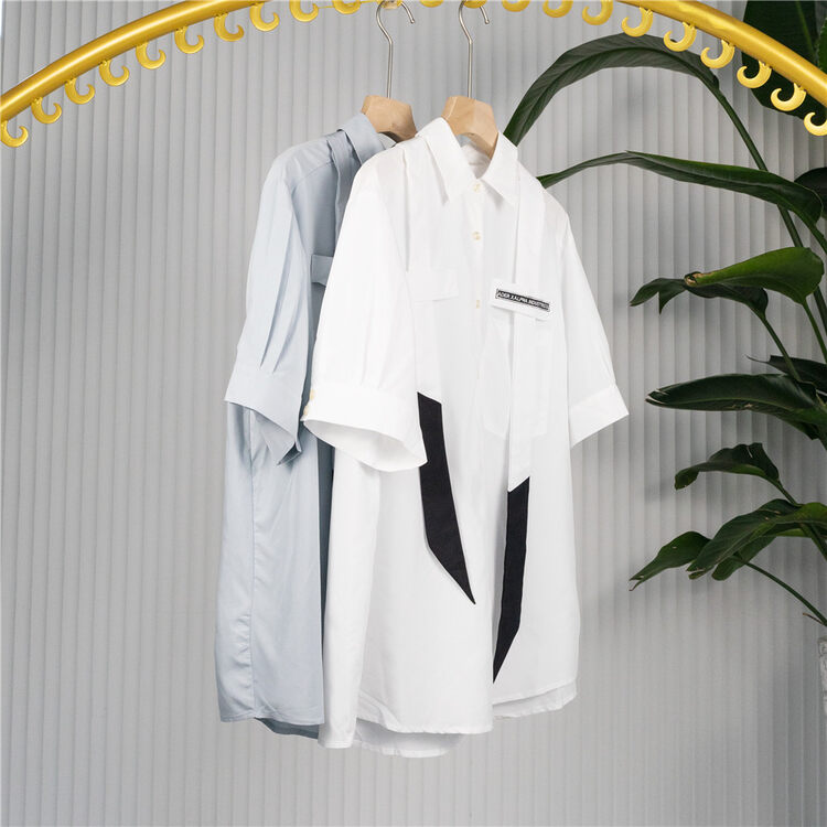 【DAZZI Daji】Casual Breasted Colorblock Comfortable Shirt 900533# JJ