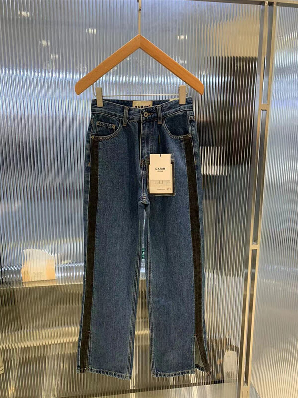 New for Autumn!【O NOT 1】Slit Contrast Straight Jeans N936# LSW