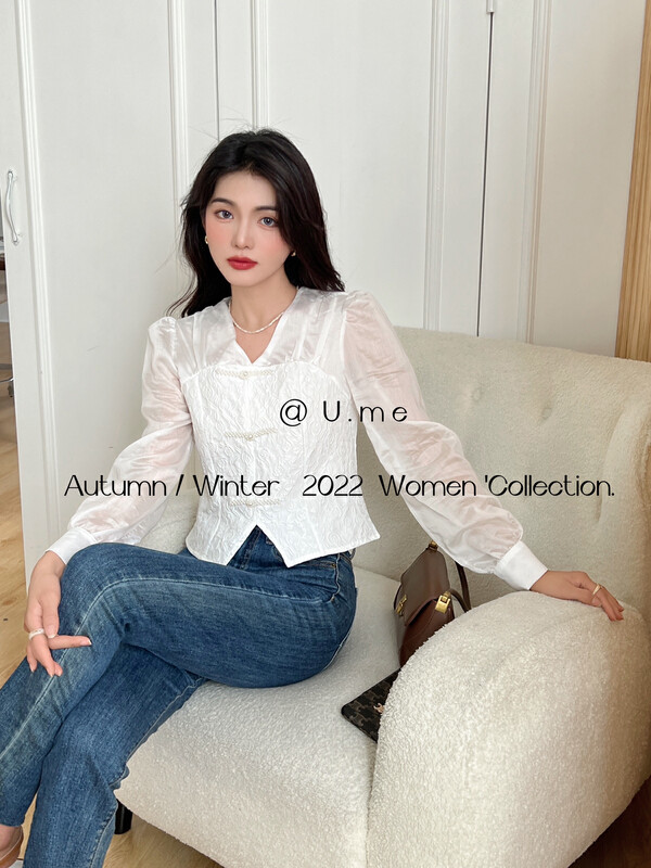 Autumn is new! [U.ME] National style stitching small shirt 98821# HJY