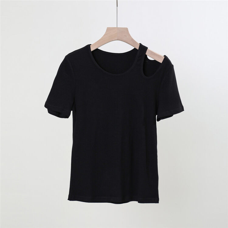 【DAZZI Daji】Simple solid color versatile short-sleeved T-shirt D103# JJ