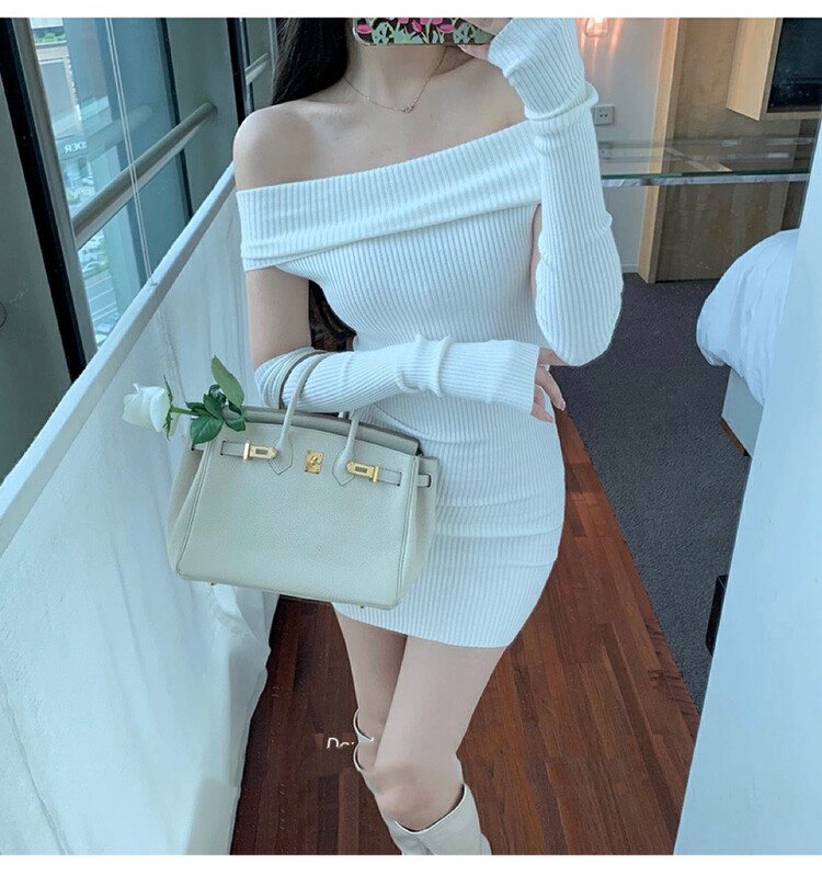 Autumn is new! [RASION] Multi-wear method to show thin hot girl hip dress (with sleeves) (without waist bag, brooch) 5334# LSL