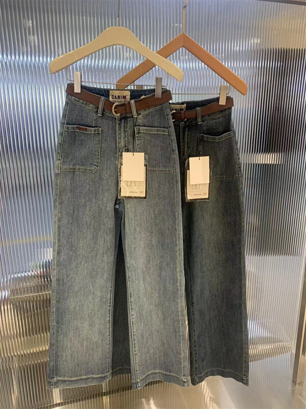 New in early autumn!【O NOT 1】Korean fashion all-match mopping jeans (with belt) N602# LSW