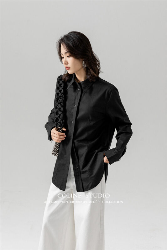 New in autumn! [COLINE] Big-name minimalist and high-end shirt C2444# HYY