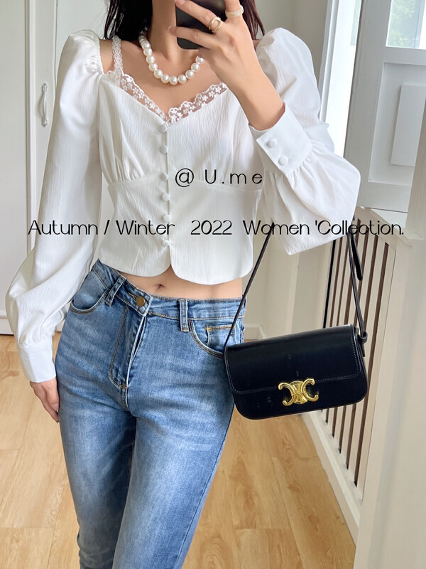 New in autumn! [U.ME] Elegant and elegant short shirt 58022# HJY