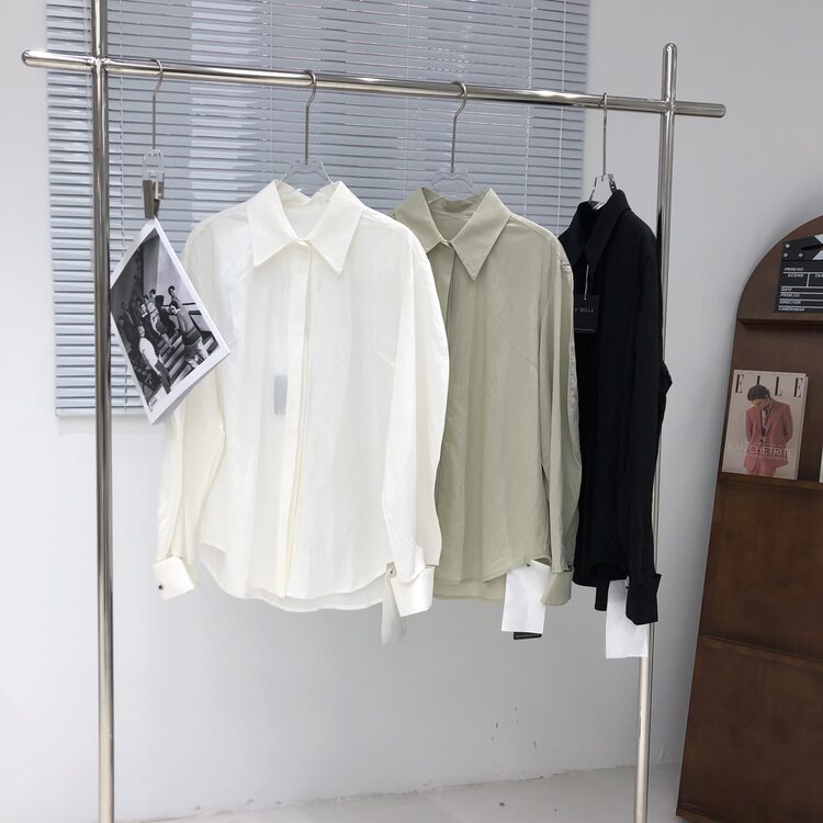 New in early autumn! [COLINE] Solid color minimalist all-match shirt YS1-YS1-XC1-C20027# GYJ