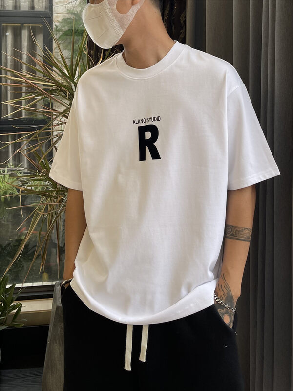 【TPY】R Letter Print Versatile Short Sleeve T-Shirt T8805# CLS