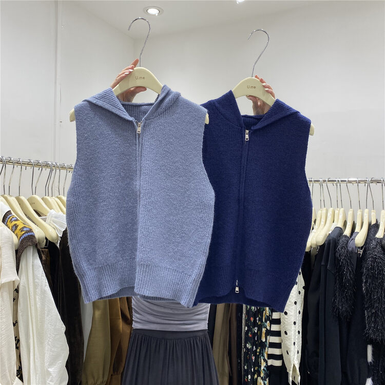 New in autumn!【U.ME】Korean style hooded zipper vest 039# HJY