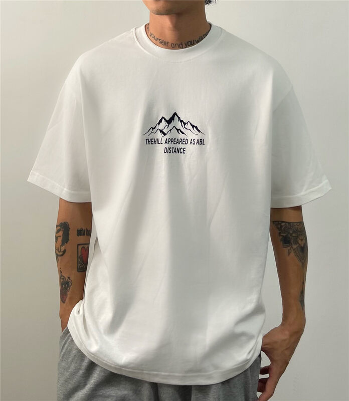Original price 67.68! [TPY] Upgraded thickened mountain print all-match short-sleeved T-shirt 0017# CLS