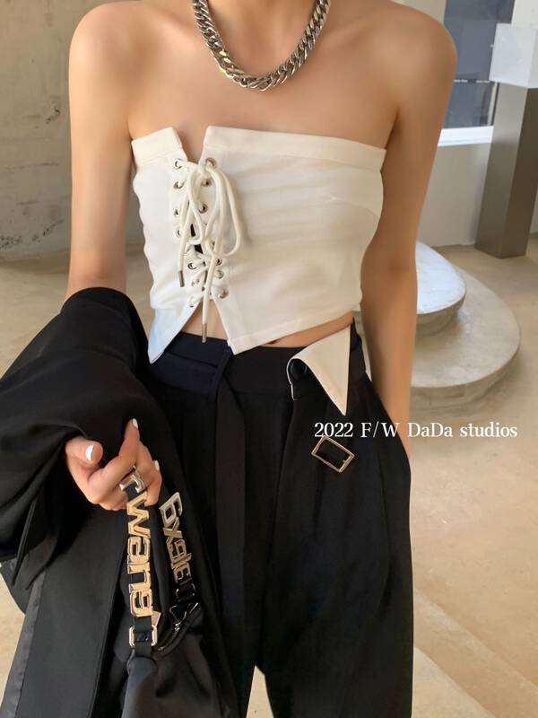 New in early autumn! [DADA] strappy sexy all-match tube top 6698# ZXL