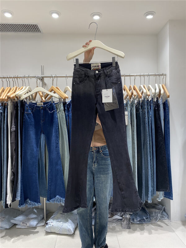 New in early autumn!【JEANS】High waist gradient micro flared jeans N707# LSW