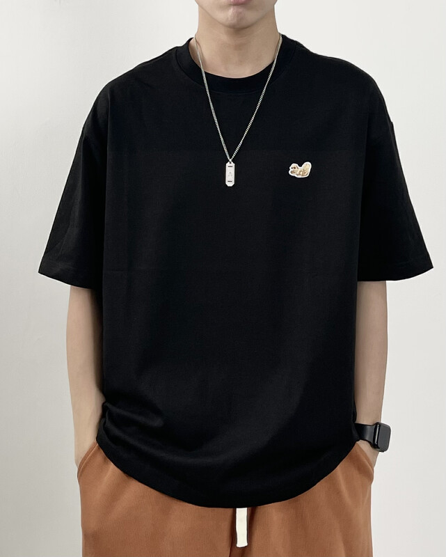 [TPY] Embroidered Simple Round Neck Short Sleeve T-Shirt 6176# CSX