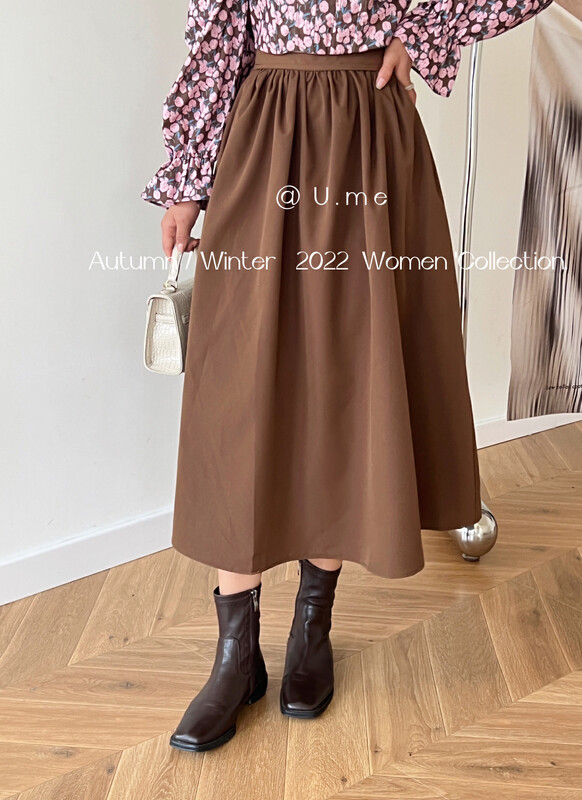 Early autumn new style!【U.ME】Simple solid color skirt 98815# HJY