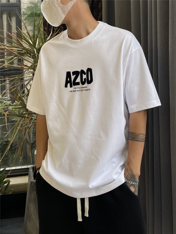 [TPY] Simple and versatile Western-style alphabet short-sleeved T-shirt T8803# CLS