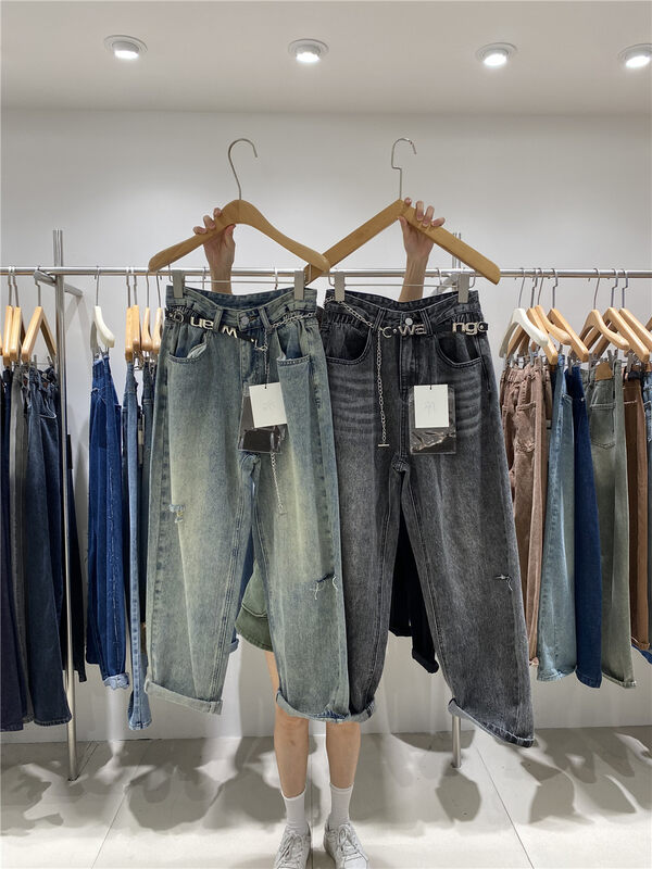 New for Autumn! [O NOT 1] High Waist Retro Ripped Daddy Jeans (with Belt) N727# LSW