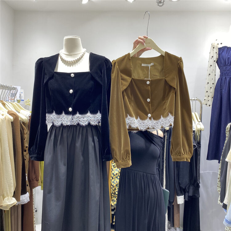 New in autumn! [U.ME] Elegant retro square collar short coat YS1-18313# HJY