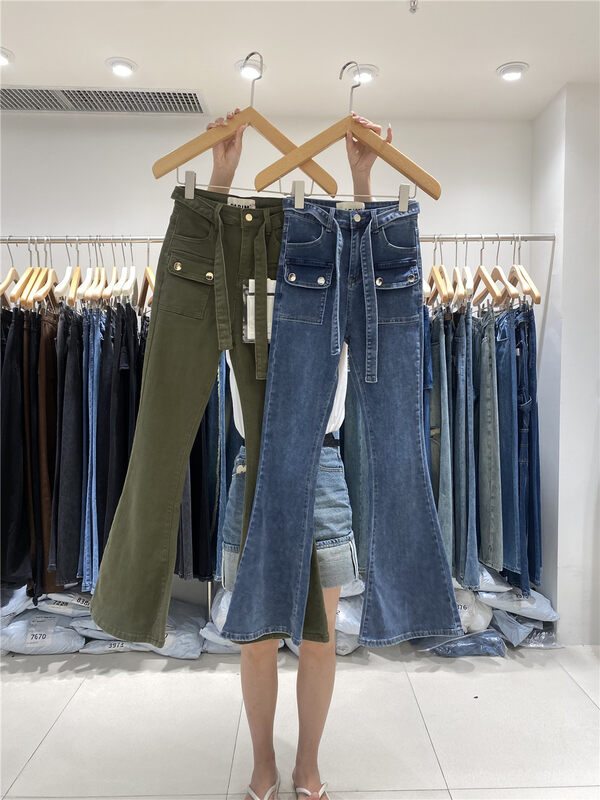 New in Autumn! [JEANS] Retro Trend Micro-Flare Jeans (with Belt) N856# LSW