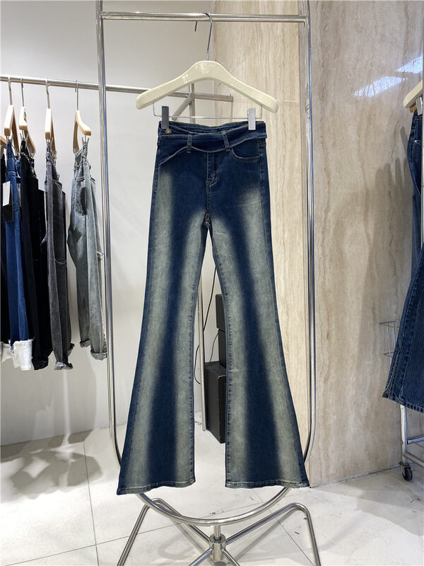 New in autumn! [O NOT 1] Temperament thin gradient micro-flare jeans YS1-01# LSW