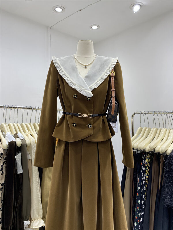 Autumn is new! [U.ME] Elegant retro short coat (with belt) (only sells coat) 58038# HJY