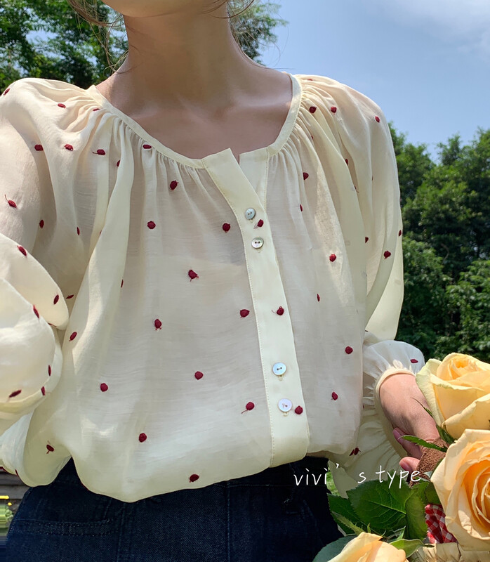 New in early autumn! [VIVIS TYPE] Korean embroidered loose shirt 3172# HJY