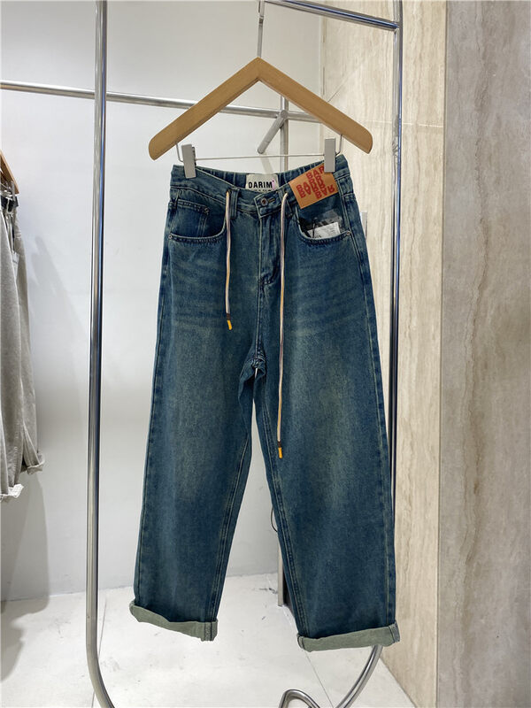 New in autumn!【O NOT 1】Korean loose lace-up dad jeans N934# LSW