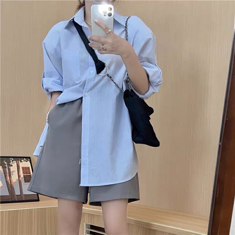 New in early autumn! [RASION] Salt button loose all-match shirt 7274# LSL
