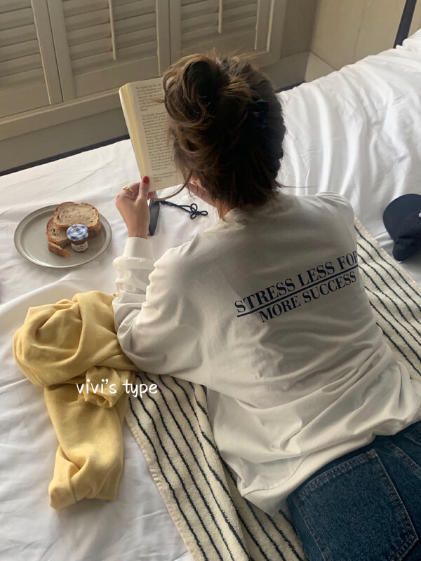 New in early autumn! [VIVIS TYPE] Korean ins style loose printed long-sleeved T-shirt 9677# HJY