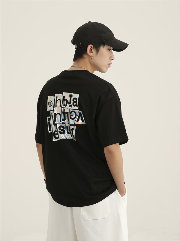 Original price 50.76! [TPY] Korean version trend color letter short-sleeved T-shirt T6609-1# CLS