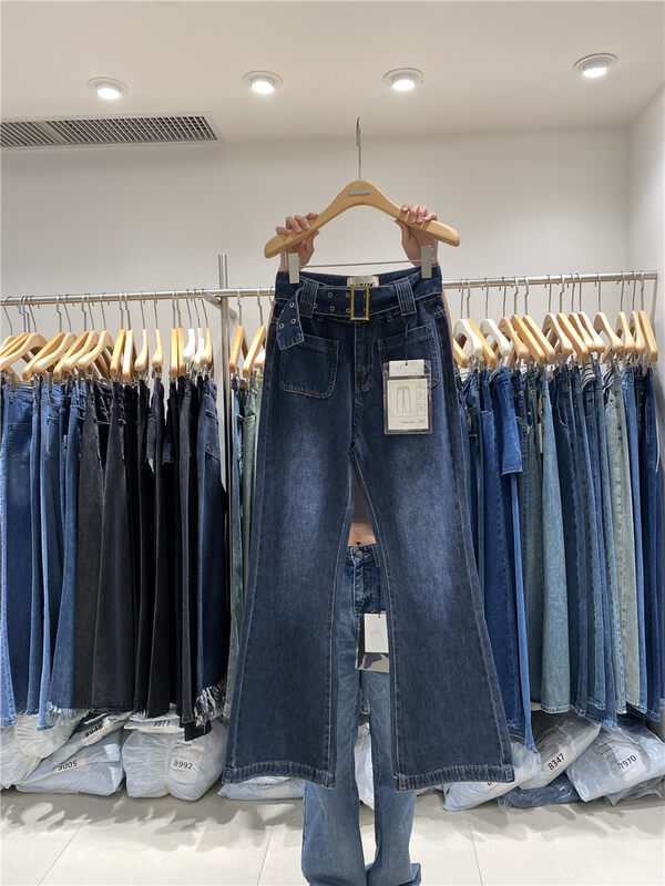 Only sell coats [O NOT 1] Retro micro-flare temperament jeans (with belt) N875# LSW
