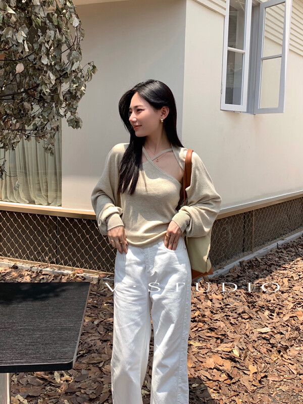 New in early autumn!【FROM.V】Fresh temperament simple casual all-match short coat 8856# L