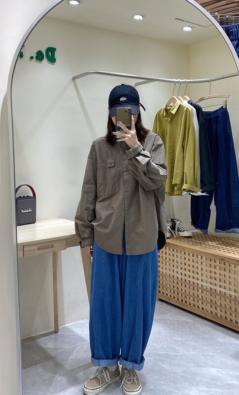 New in early autumn! [DA.7] Korean version of simple loose pocket shirt 3121# LSL
