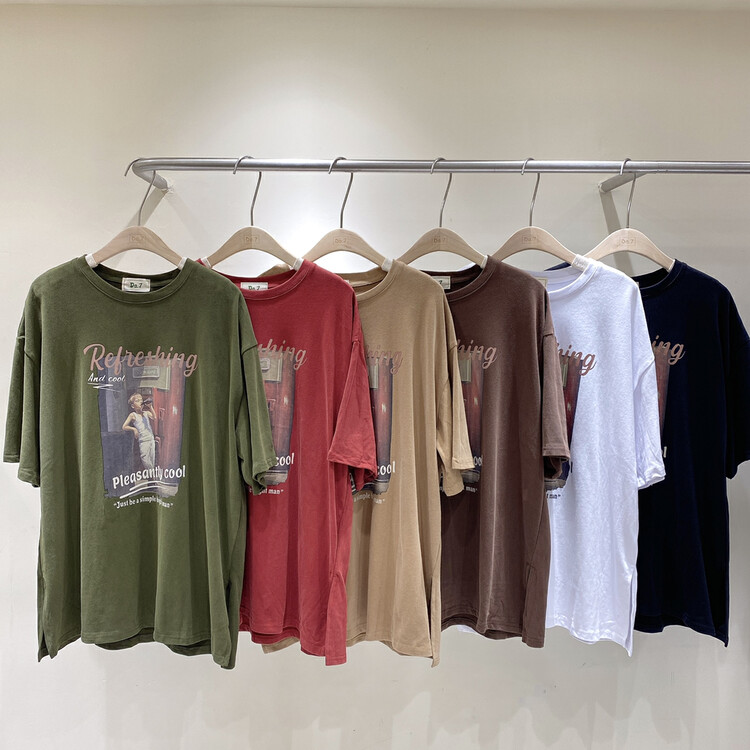 New in autumn! [DA.7] Casual round neck graphic print short-sleeved T-shirt 3211# LSL