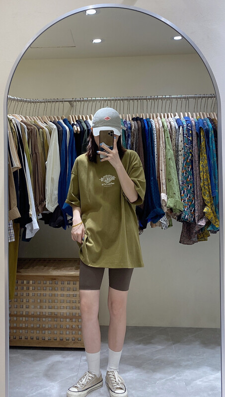 Early autumn new style! [DA.7] Letter brushed round neck short-sleeved T-shirt 3116# LSL